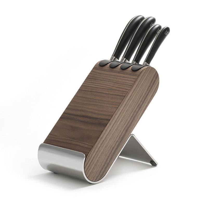 Robert Welch Signature Q 5 Piece Walnut Kitchen Knife Block Set