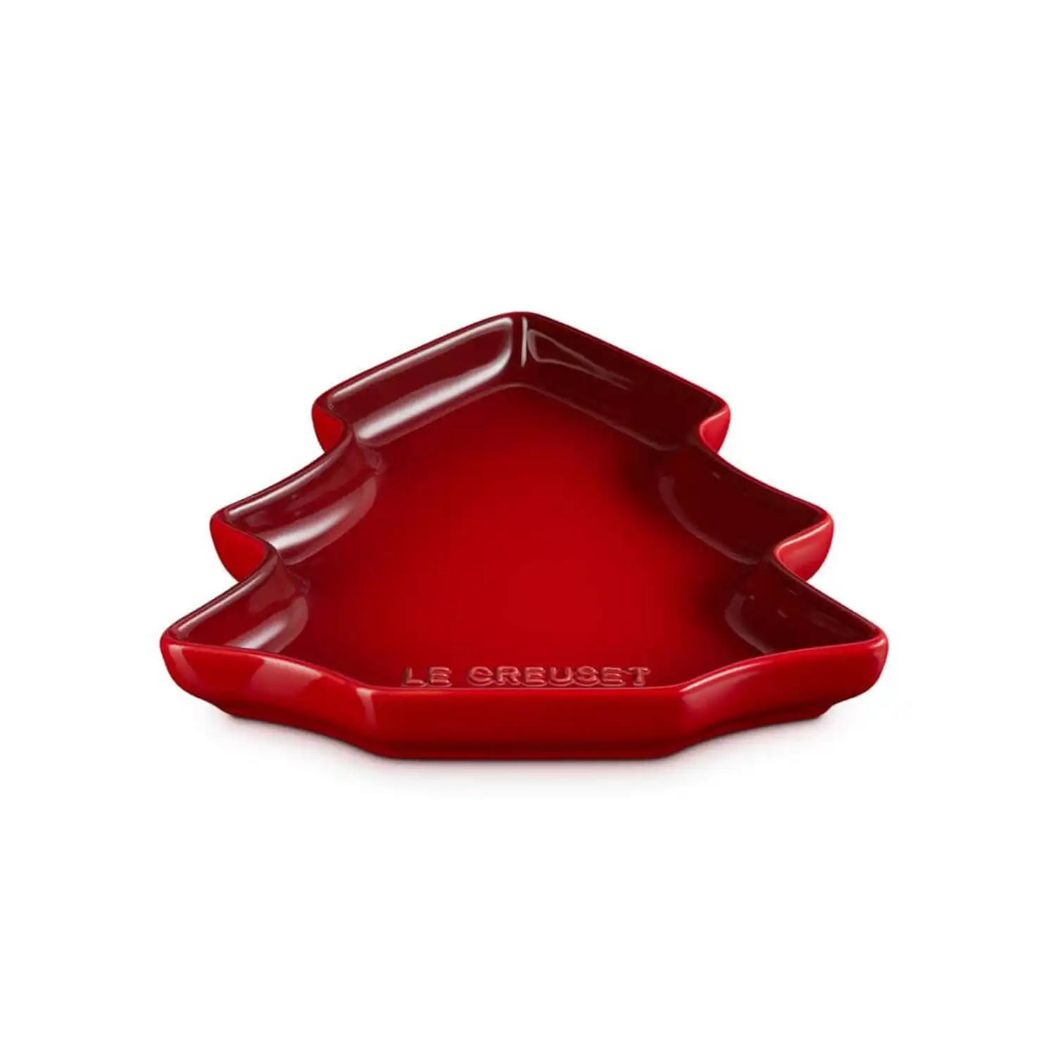 Le Creuset Stoneware 19cm Christmas Tree Plate - Cerise